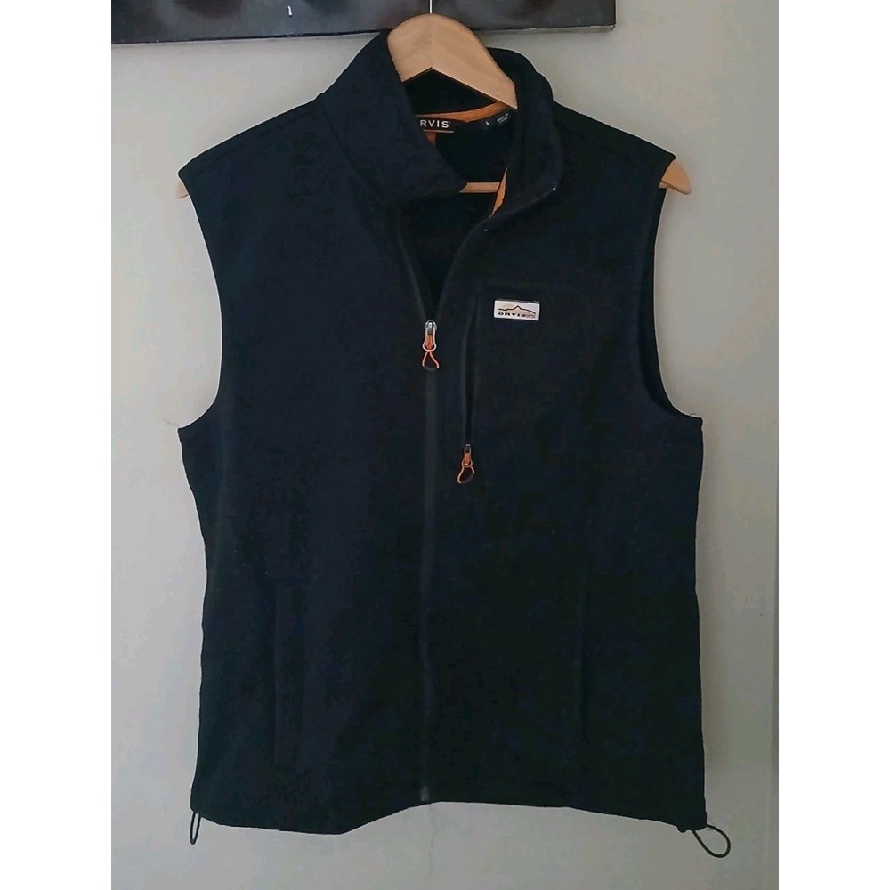 Orvis Recycled Sweater Fleece Vest Size Large Outdoors Active Fall Warm